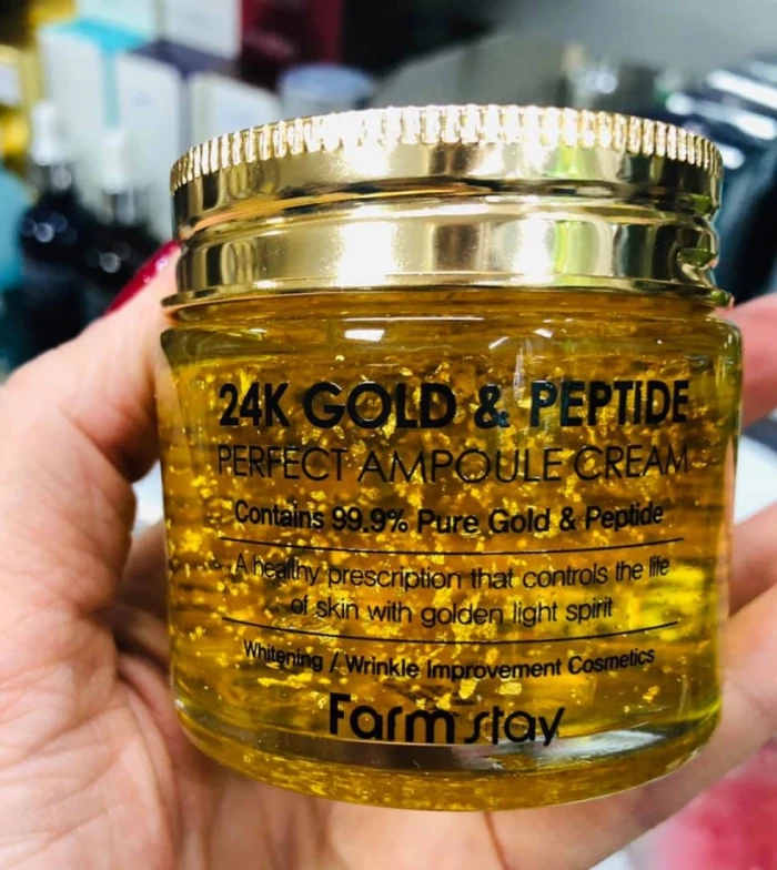 Антивіковий крем із золотом і пептидами Farm Stay 24K Gold & Peptide Perfect Ampoule Cream
